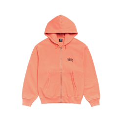 Stussy Basic Zip Hoodie Pigment Dyed Sherbert