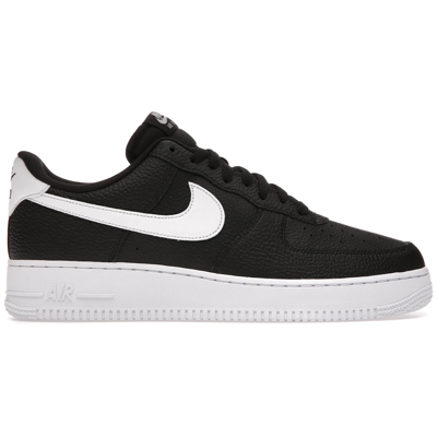 Nike Air Force 1 Low 07 Black White Pebbled Leather