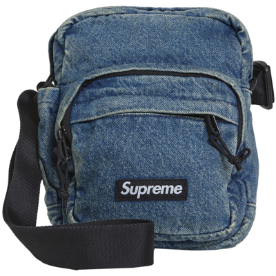 Supreme Denim Shoulder Bag Washed Indigo
