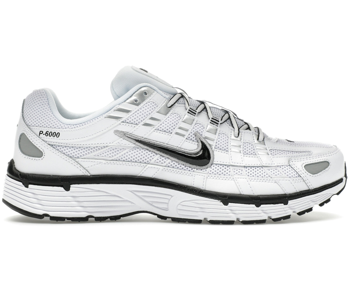 Nike P-6000 White Metallic Silver Black