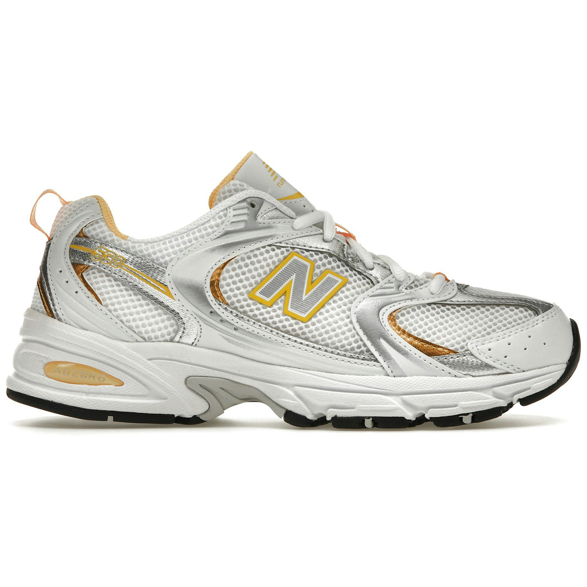New Balance 530 White Vibrant Apricot Silver Metallic