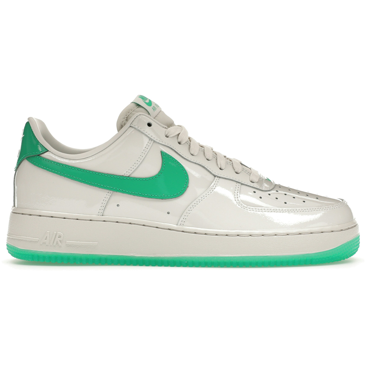 Nike Air Force 1 Low '07 Patent Platinum Tint Stadium Green