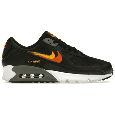 Nike Air Max 90 Spray Paint Swoosh Black University Gold