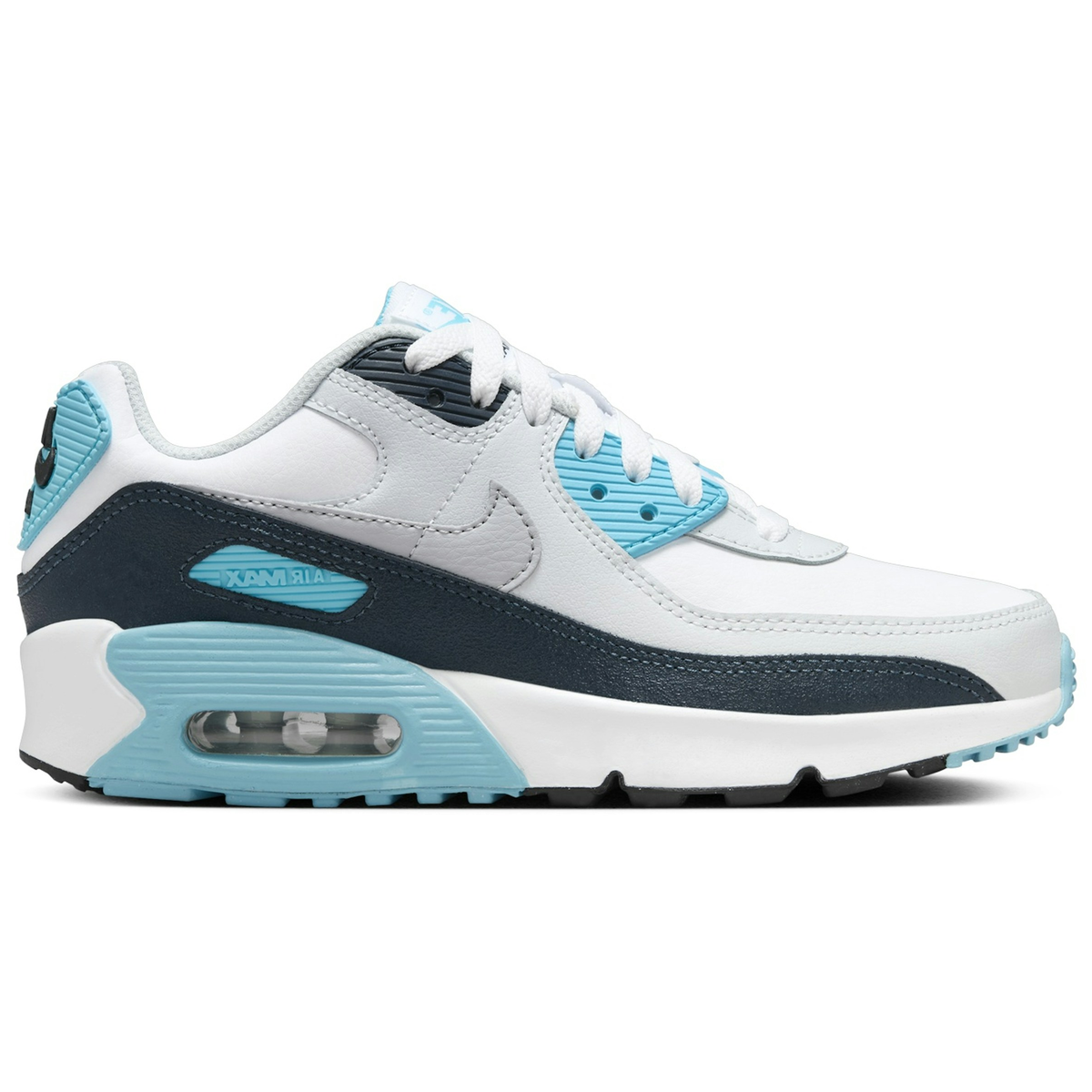 Nike Air Max 90 White Baltic Blue Armory Navy Wolf Grey