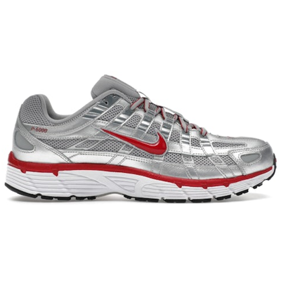 Nike P-6000 Metallic Silver Gym Red