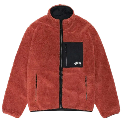 Stussy Sherpa Reversible Jacket Terra Cotta