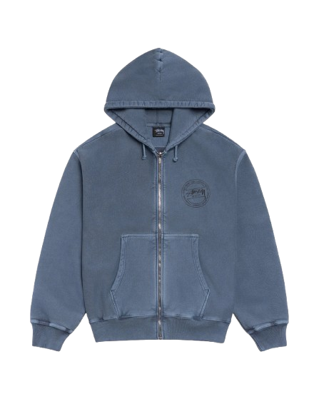 Stussy Wear Zip Hoodie Navy Pigment Dyed